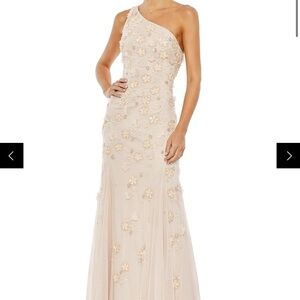 Mac Duggal Blush Nude Evening Dress